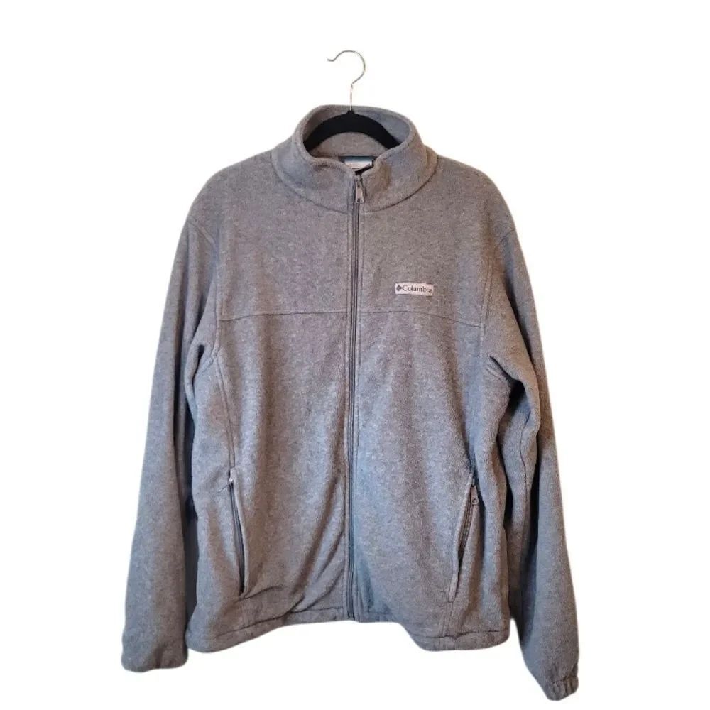Columbia Men's Light Grey Ultra Plush Fleece Full Zip Jacket Size L